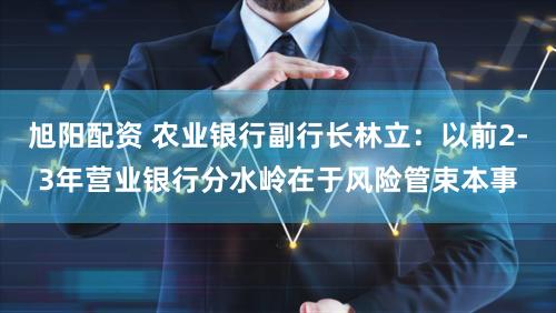 旭阳配资 农业银行副行长林立：以前2-3年营业银行分水岭在于风险管束本事